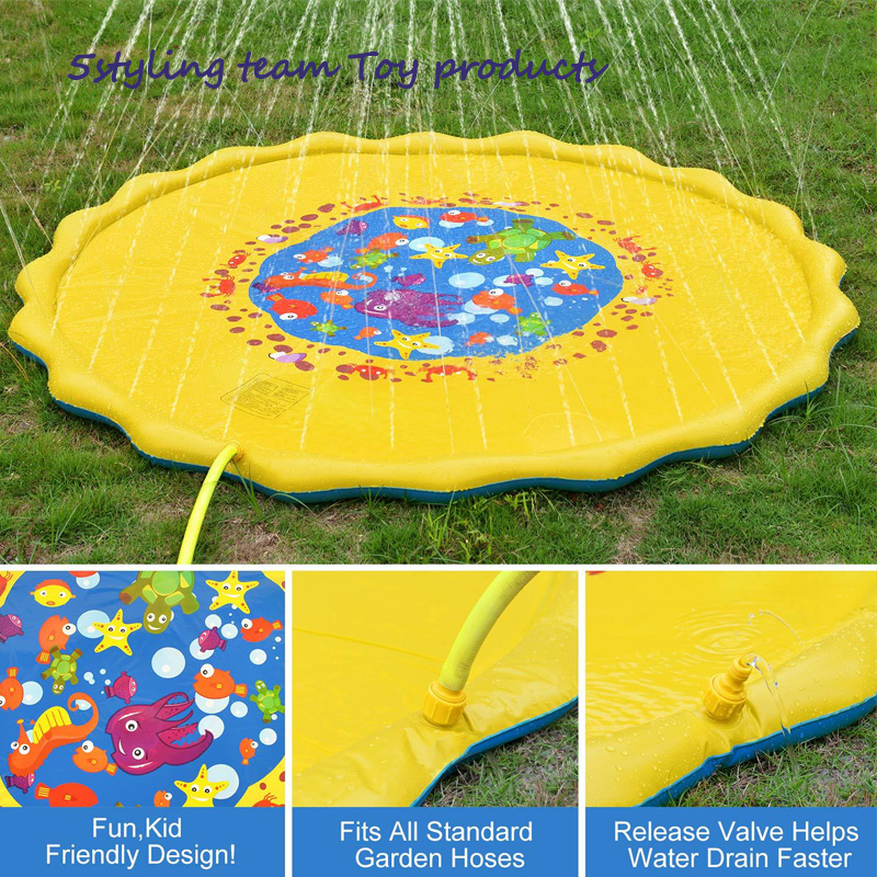 Water spray tapis Outdoor pelouse Game tapis jouet eau de dauphin Spray tapis Surf Rainbow Ski