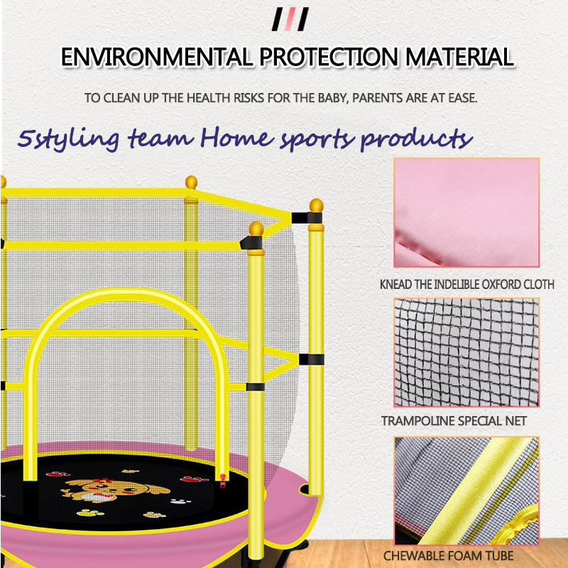 Vente directe par le fabricant de petit lit rebondissant intérieur pour enfants domestiques avec filet de protection lit rebondissant pour enfants
